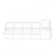 Jewellery storage box with 10 compartments Transparent