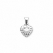 Stainless steel charms heart Silver