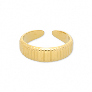 Stainless steel rings with lines Gold