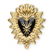 Stainless steel charms sacred heart Gold-Black