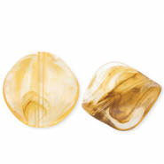 Acrylic beads organic Amber Orange-White/Brown