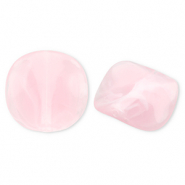 Acrylic beads organic Light Pink-White