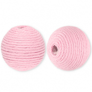 22 mm acrylic beads with waxed cord Light Pink