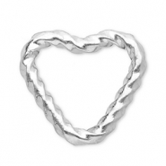 Stainless steel findings connector heart Silver