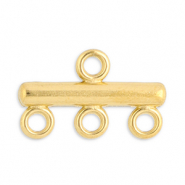 Stainless steel findings charms with 3 loops Gold