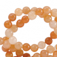 Natural stone beads Quartz 4mm Multicolour Sandstone Orange-Off White