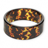Bracelets bangle resin Transparent Amber Brown-Black