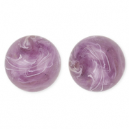 20 mm acrylic beads round Purple-Brown-Marble