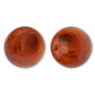 20 mm acrylic beads round Amber Brown-Marble