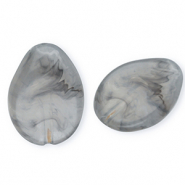 Acrylic beads drop Grey-Marble