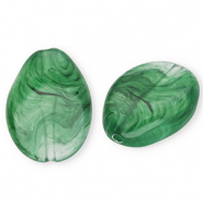 Acrylic beads drop Dark Green-Marble