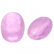 Acrylic beads oval Lavender Purple-Marble