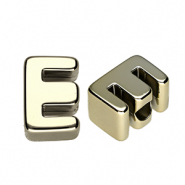 Acrylic letter beads letter E Gold