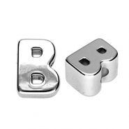 Acrylic letter beads letter B Silver