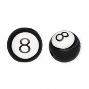 16 mm Acrylic beads round 8-ball Black-White