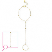 Stainless steel hand chain ball Gold