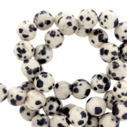 Natural stone beads Dalmatian Stone 4mm Elm Grey-Greige