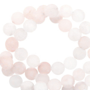 Natural stone beads Quartz 4mm matt White Peach