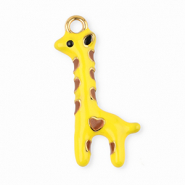 Stainless steel charms giraffe Yellow-Brown-Black