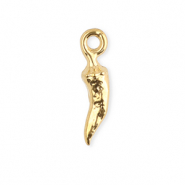 Stainless steel charms chili pepper Gold