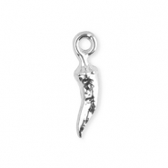 Stainless steel charms chili pepper Silver