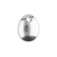 Stainless steel charms oval Silver
