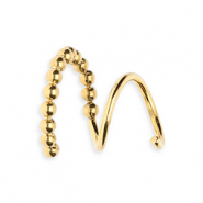 BY31&reg; Stainless steel earrings / spiral hoops spheres Gold