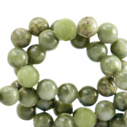 Natural stone beads Serpentine 8mm Olive Green