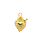 DQ&reg; European metal charms heart Goud (Nikkelvrij)