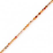 Natural stone beads Agate 3mm faceted polished Multicolor Yellow-Red