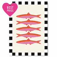 BY31&reg; Jewelley cards fish Black-White-Pink-Red