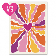 BY31&reg; Jewelley cards heart Purple-Pink-Orange-Yellow