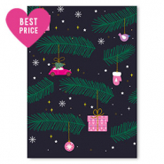 Jewellery cards Christmas Dark Blue-Pink