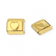 Stainless steel charms for italian bracelet heart Gold