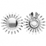 Stainless steel button covers sun Silver