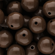 18 mm DQ acrylic beads shiny Cappuccino 19-1220 Tcx