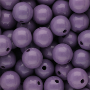 14 mm DQ acrylic beads shiny Purple Haze 18-3718 Tcx
