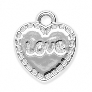 Metal charms heart "Love" Silver