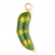 Metal charms bean Gold-Green