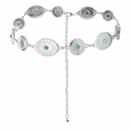 Hip chain bohemian Silver-Turquoise