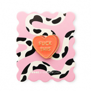 BY31® Pin "Fuck this" on card Light Pink-Black-White-Coral-Gold