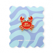 BY31® Pin "Oh crab" on card Multicolour Blue-Red-Yellow-Black-Gold