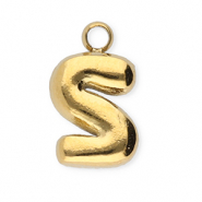Stainless steel charms letter S Gold