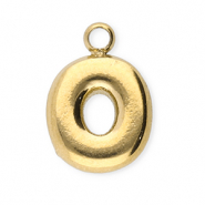 Stainless steel charms letter O Gold