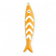 Stainless steel charms fish Gold-Orange-White