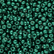 Glass seed beads 6/0 (4mm) Metallic Shine Teal Green