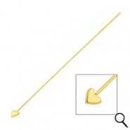 BY31&reg; Stainless steel findings headpins with heart 70mm Gold