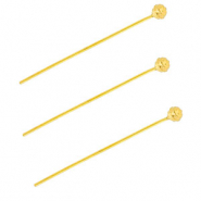 BY31&reg; Stainless steel findings headpins with ball 35mm Gold