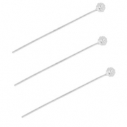 BY31&reg; Stainless steel findings headpins with ball 35mm Silver