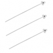 BY31&reg; Stainless steel findings headpins with spheres 35mm Silver